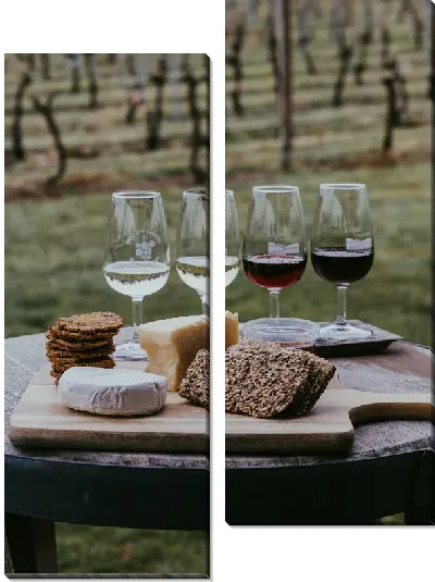 Модульная картина 4 бокала вина