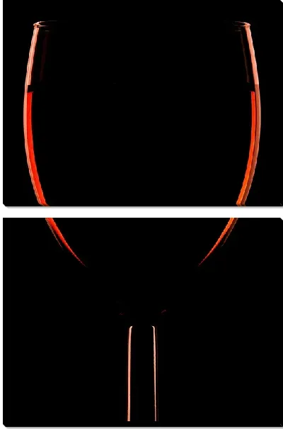 Модульная картина Очертания бокала вина