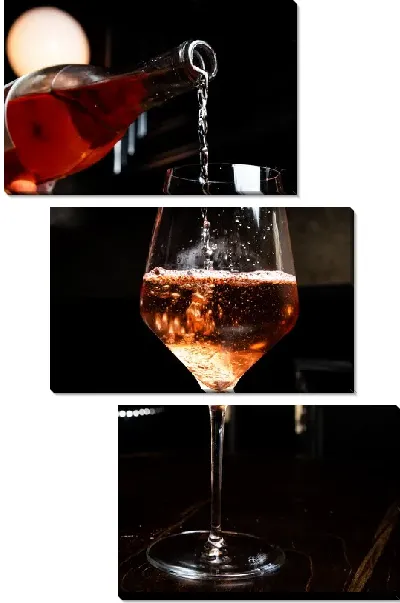 Модульная картина Бармен наливает бокал вина