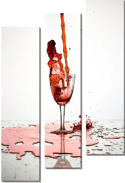 Модульная картина Брызги красного вина