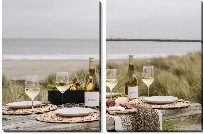 Модульная картина Винная композиция на природе