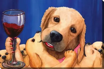 Лабрадор ретривер и бокал вина №20