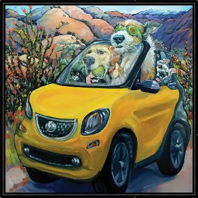 Собаки в машине путешествуют