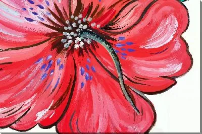 Картина маслом Макро розовый гибискус