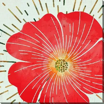 Картина маслом Гибискус с лучами