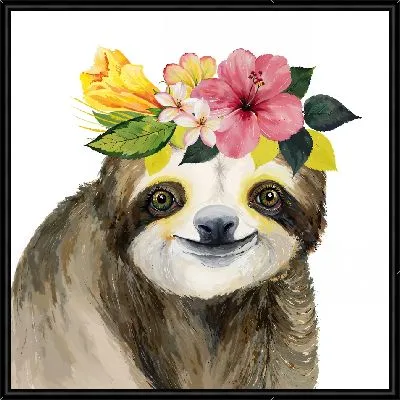 Ленивец и гибискусы