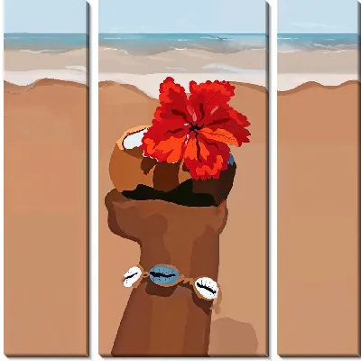 Модульная картина Гибискус в руке