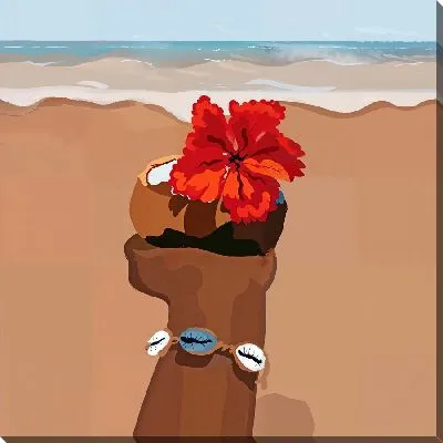 Картина маслом Гибискус в руке