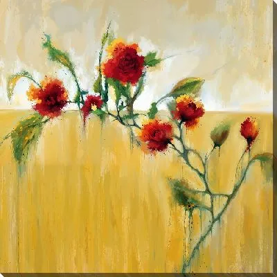 Картина маслом Ветка с цветками гибискуса