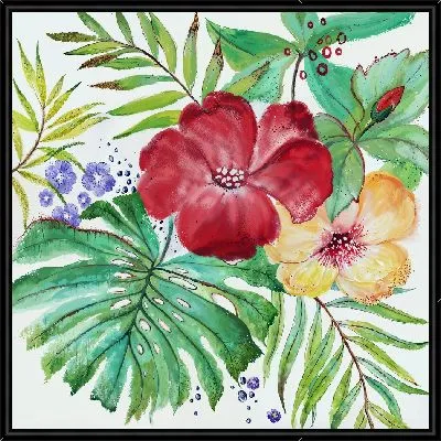 Гибискус и листья №13