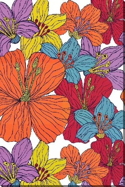 Картина маслом Разноцветные гибискусы №2