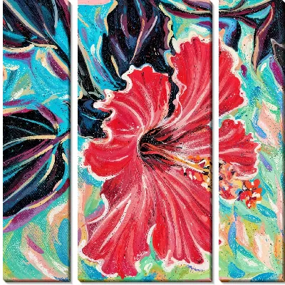 Модульная картина Алый гибискус