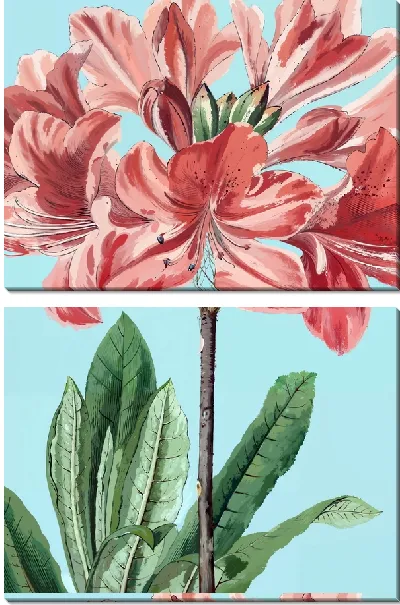 Модульная картина Гибискус на стебле