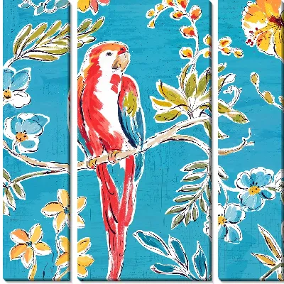 Модульная картина Попугай на ветке №5