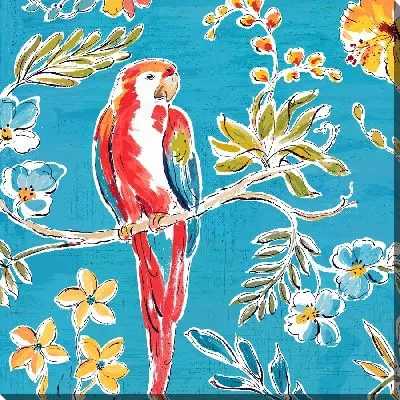 Картина маслом Попугай на ветке №5