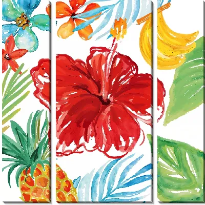 Гибискус, ананас и листья