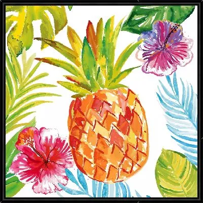 Картина Ананас и гибискусы