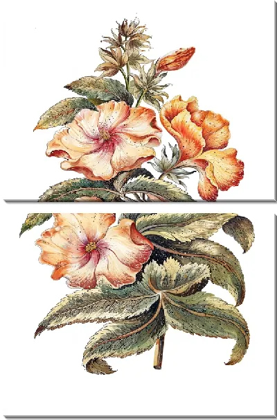 Модульная картина Композиция с гибискусами №2