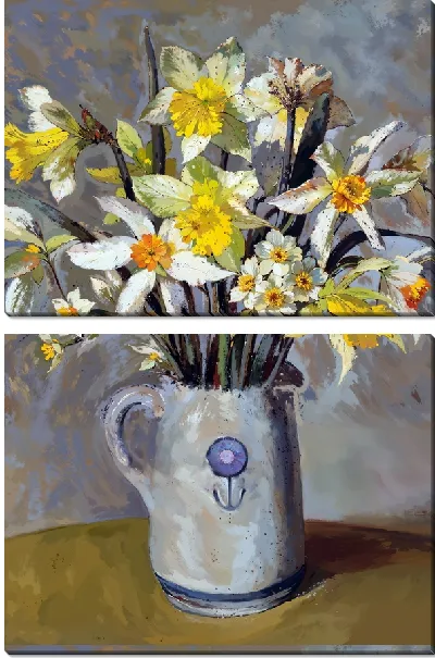 Модульная картина Нарциссы в вазе