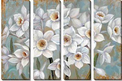 Модульная картина Белые нарциссы