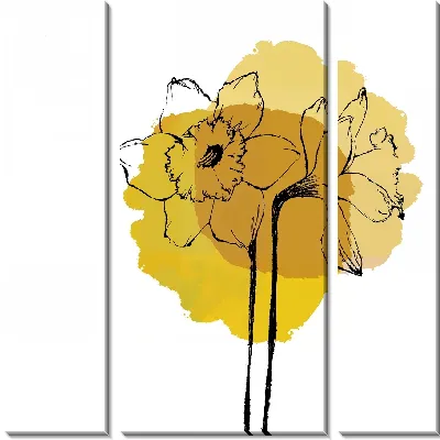 Модульная картина Графические нарциссы