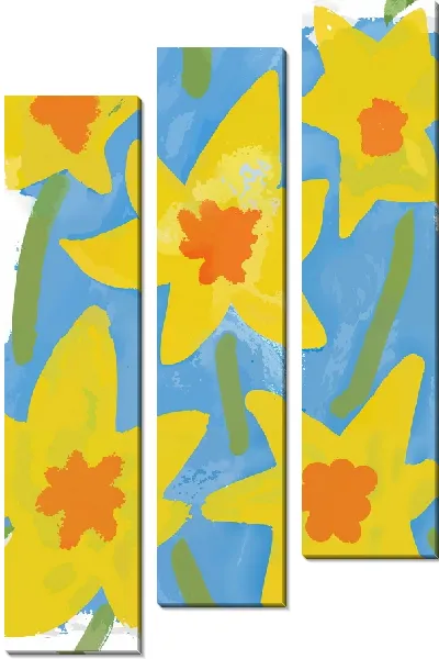 Модульная картина 5 желтых нарциссов