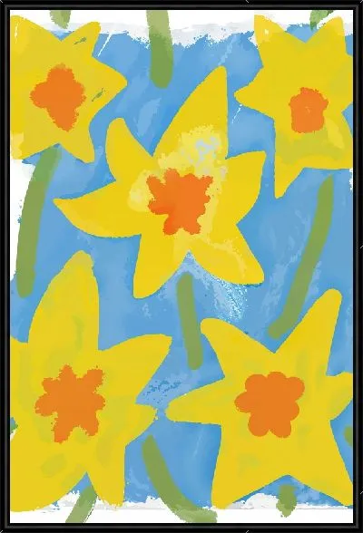 Картина 5 желтых нарциссов