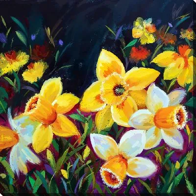 Картина маслом Композиция с нарциссами №11
