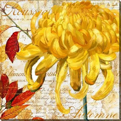 Картина маслом Желтая хризантема