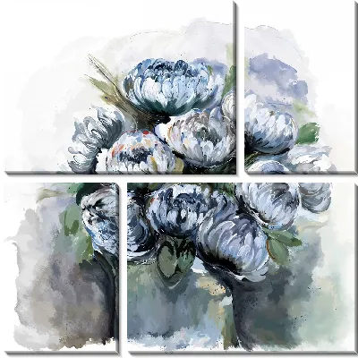 Голубые хризантемы №2