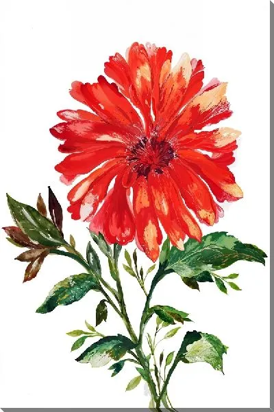 Картина маслом Хризантема на стебле