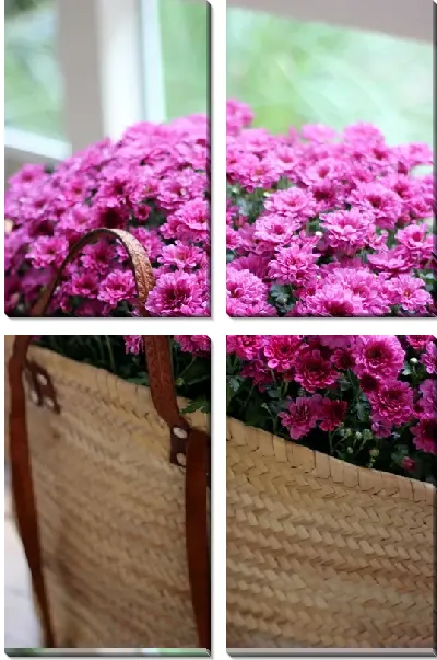 Модульная картина Хризантемы в сумке