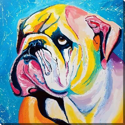 Картина маслом Грустный бульдог