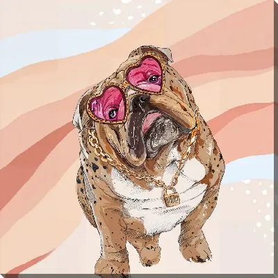 Бульдог в розовых очках