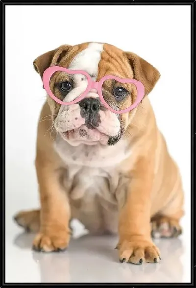 Картина Щенок бульдога в очках