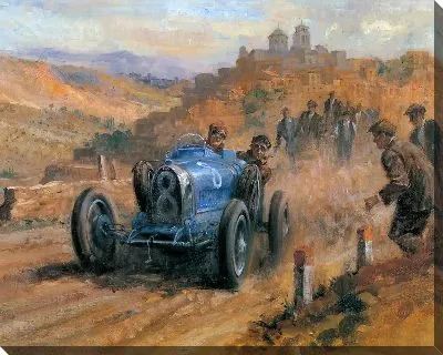 Картина Синий ретро болид