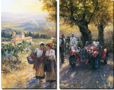 Картина Ретро автомобиль на винограднике