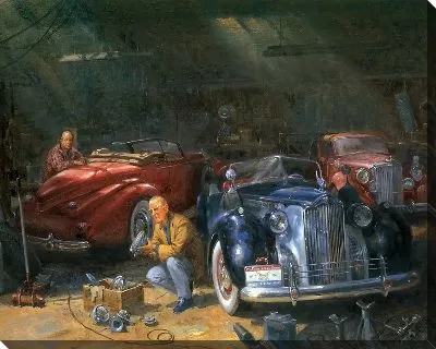 Картина Ремонтные работы в гараже