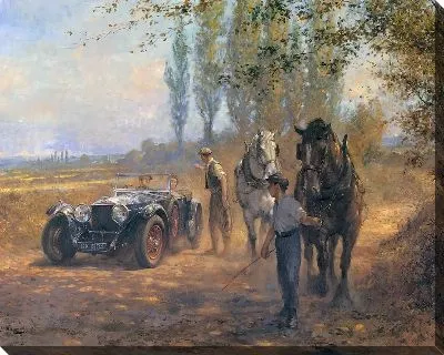 Лошади и ретро автомобиль №2