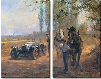 Лошади и ретро автомобиль №2