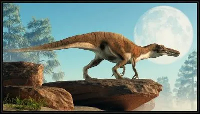 Картина Динозавр на фоне Луны №20
