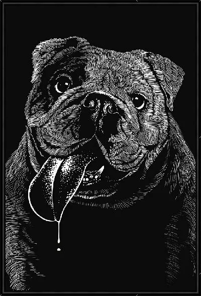 Картина Бульдог с языком