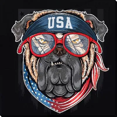 Бульдог в очках