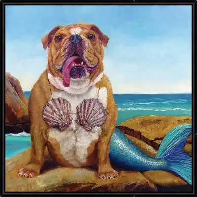 Картина Бульдог-русалка