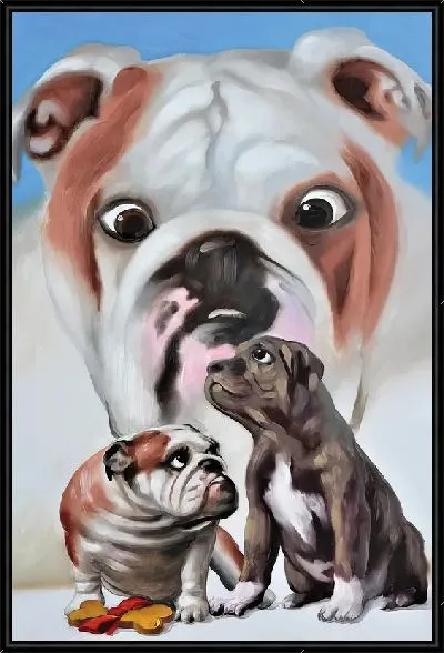 Картина Три бульдога