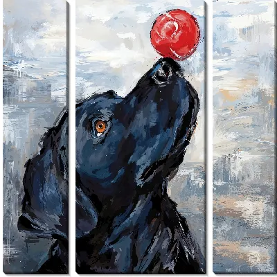 Модульная картина Лабрадор ретривер с мячом