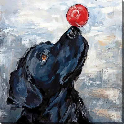 Картина маслом Лабрадор ретривер с мячом