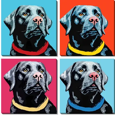Модульная картина Поп-арт лабрадор ретривер №2