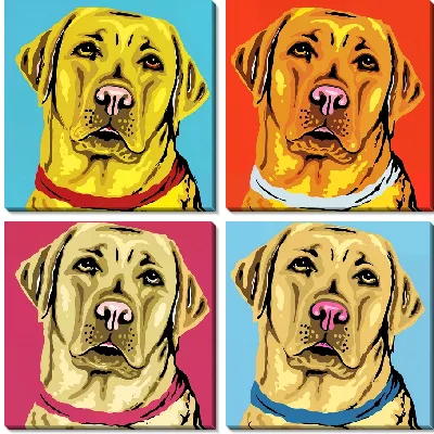 Модульная картина Поп-арт лабрадор ретривер №21