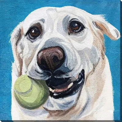 Картина маслом Лабрадор ретривер с мячом №55